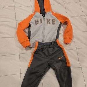 Nike Kids' Gray and Orange Jogger Set